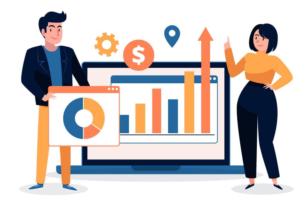 Digital marketing ROI illustration