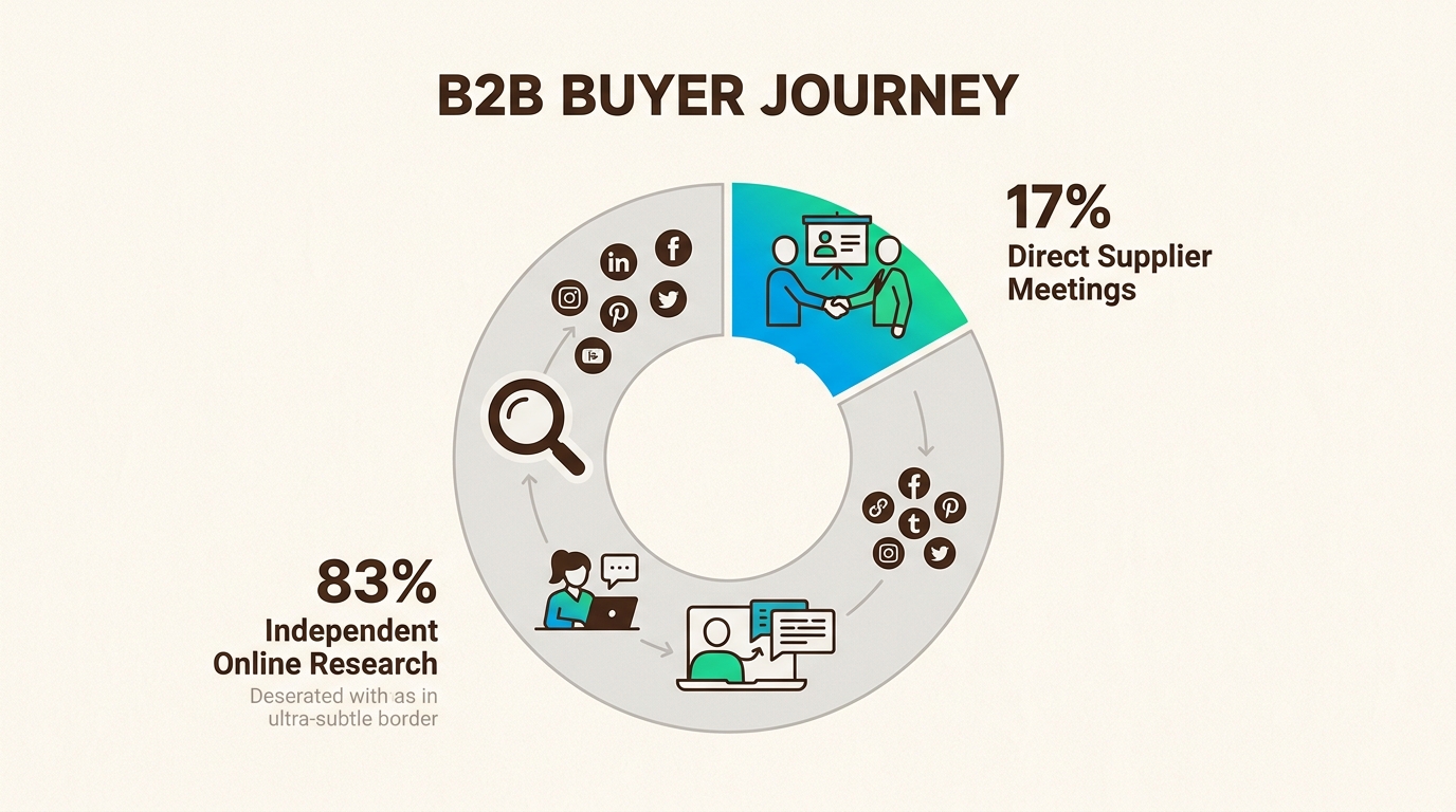 Understanding that buyers complete most research independently helps you prioritize digital visibility before the first sales call.